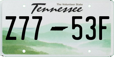 TN license plate Z7753F