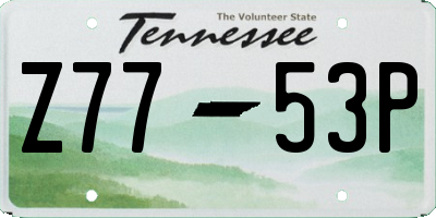 TN license plate Z7753P