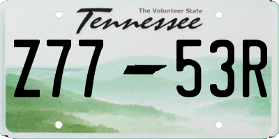 TN license plate Z7753R