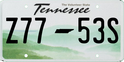 TN license plate Z7753S