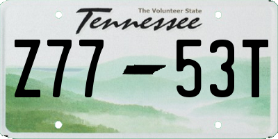 TN license plate Z7753T