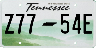 TN license plate Z7754E