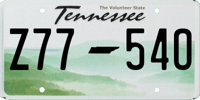 TN license plate Z7754O
