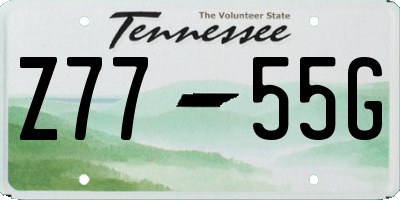 TN license plate Z7755G