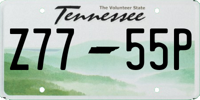 TN license plate Z7755P