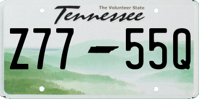 TN license plate Z7755Q