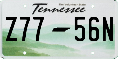 TN license plate Z7756N