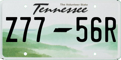 TN license plate Z7756R