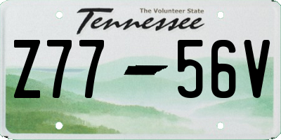TN license plate Z7756V