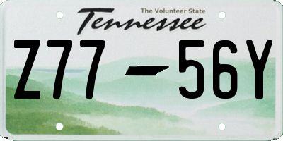 TN license plate Z7756Y