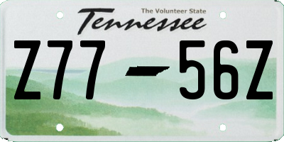 TN license plate Z7756Z