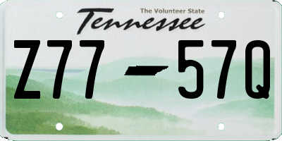 TN license plate Z7757Q