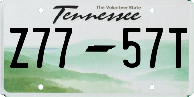 TN license plate Z7757T