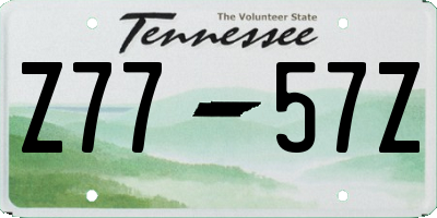 TN license plate Z7757Z
