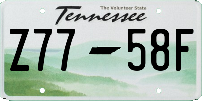 TN license plate Z7758F