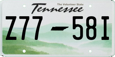 TN license plate Z7758I