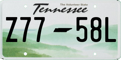 TN license plate Z7758L