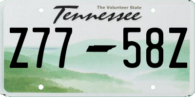 TN license plate Z7758Z