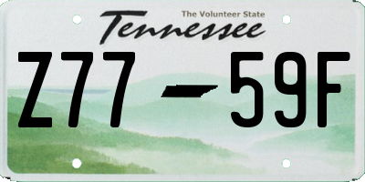 TN license plate Z7759F