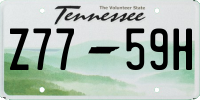 TN license plate Z7759H