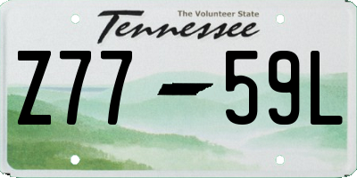 TN license plate Z7759L