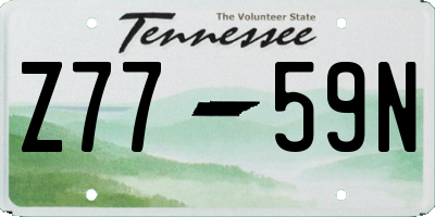 TN license plate Z7759N