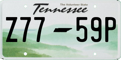 TN license plate Z7759P