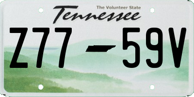 TN license plate Z7759V