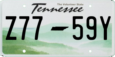 TN license plate Z7759Y