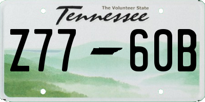 TN license plate Z7760B