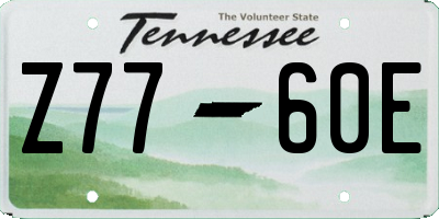 TN license plate Z7760E