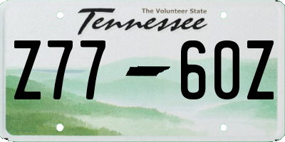 TN license plate Z7760Z