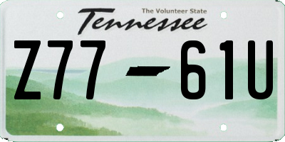 TN license plate Z7761U