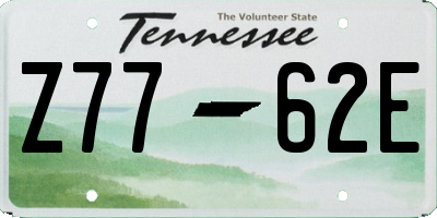 TN license plate Z7762E