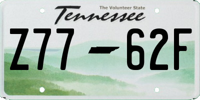 TN license plate Z7762F