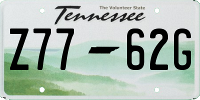 TN license plate Z7762G