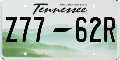 TN license plate Z7762R