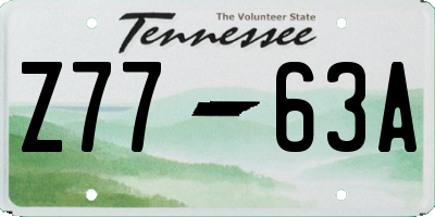 TN license plate Z7763A