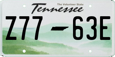 TN license plate Z7763E