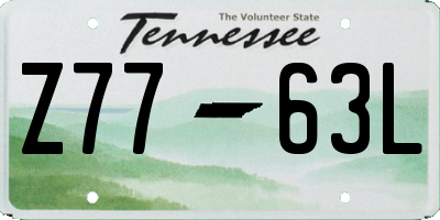 TN license plate Z7763L