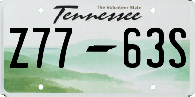 TN license plate Z7763S