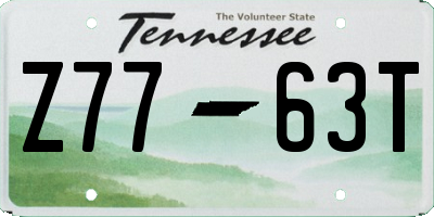 TN license plate Z7763T