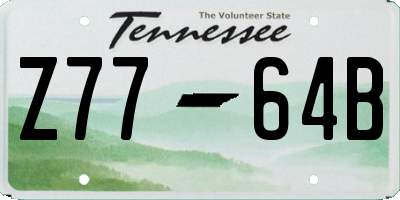 TN license plate Z7764B