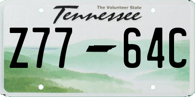 TN license plate Z7764C