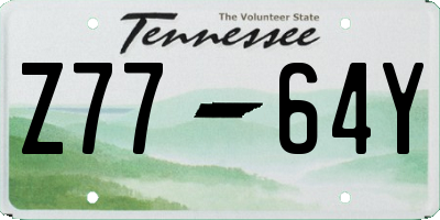 TN license plate Z7764Y