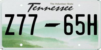 TN license plate Z7765H