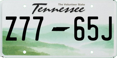 TN license plate Z7765J