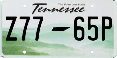 TN license plate Z7765P