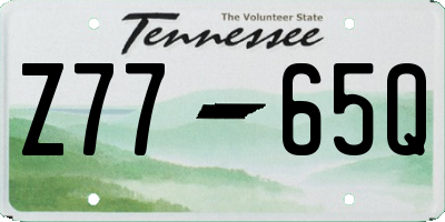 TN license plate Z7765Q