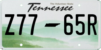 TN license plate Z7765R